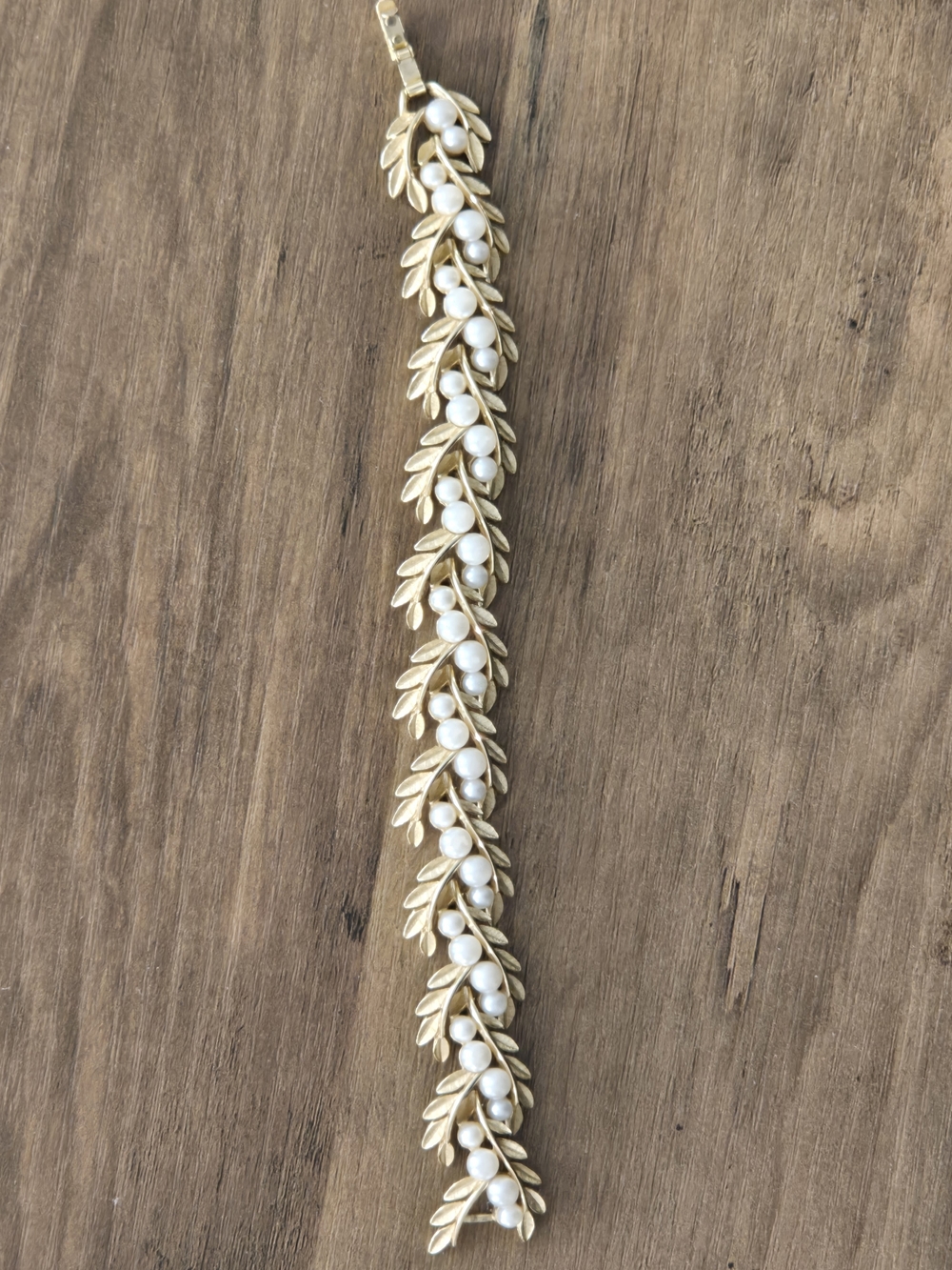Vintage Trifari Gold-Tone And Pearl Bracelet